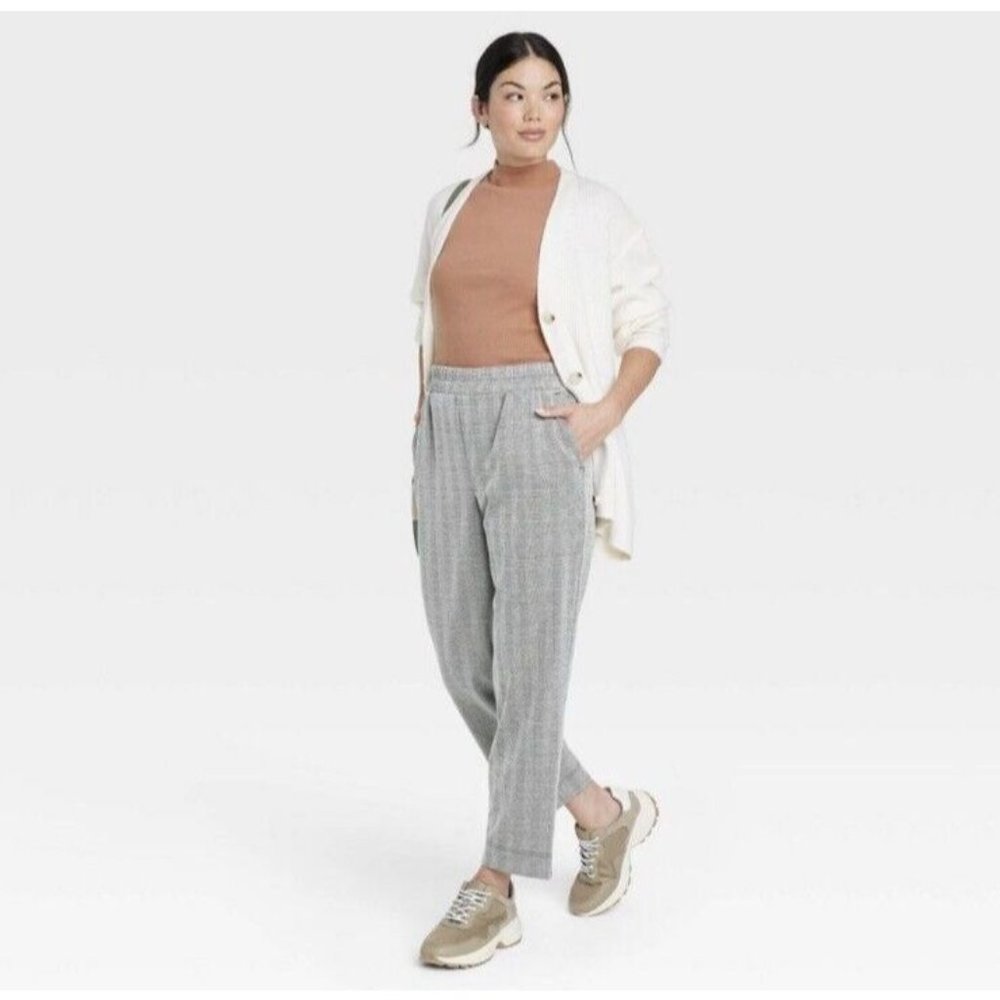 A New Day Womens High Rise Slim Straight Ankle Pull One Pants Comfy Stretchy - Picture 3 of 15